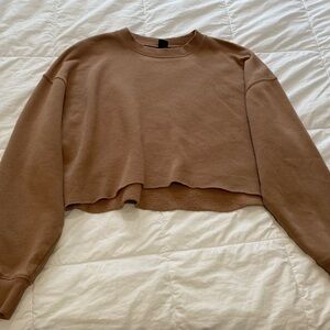 Wild Fable Brown Cropped Sweatshirt